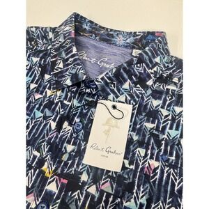 NWT Robert Graham Bates L/S Button Down Shirt Blue Geometric Flip Cuff 3XL‎ $198